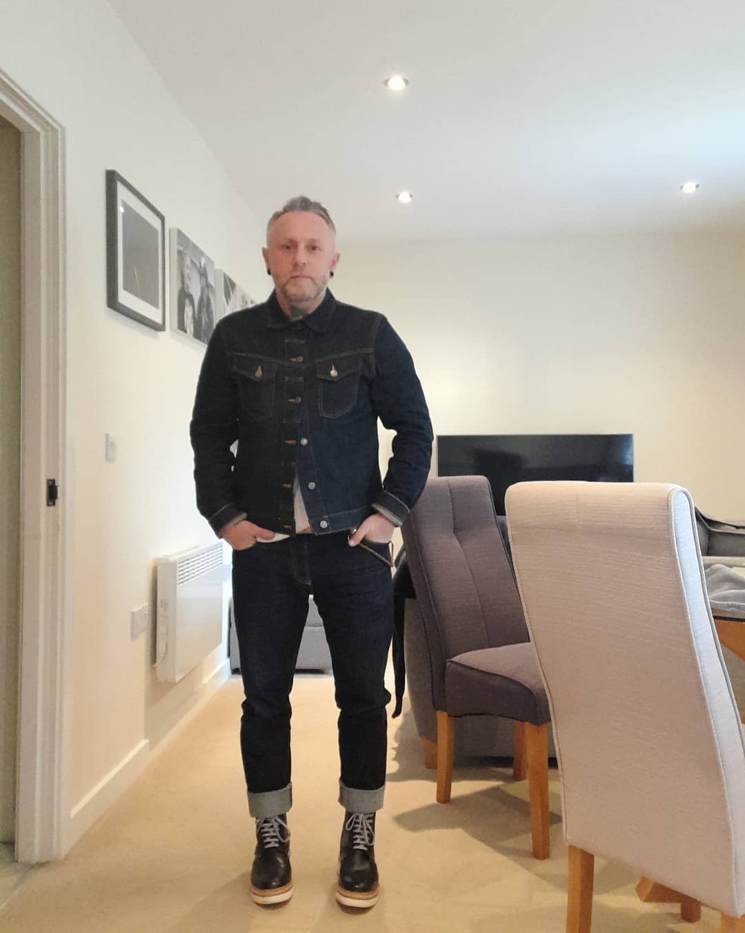 Denim and Leather Rugged Style Ideas for Men -davidgreen_wood